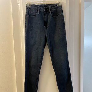 Frame Womens Blue Colored Distressed Skinny Jeans-26